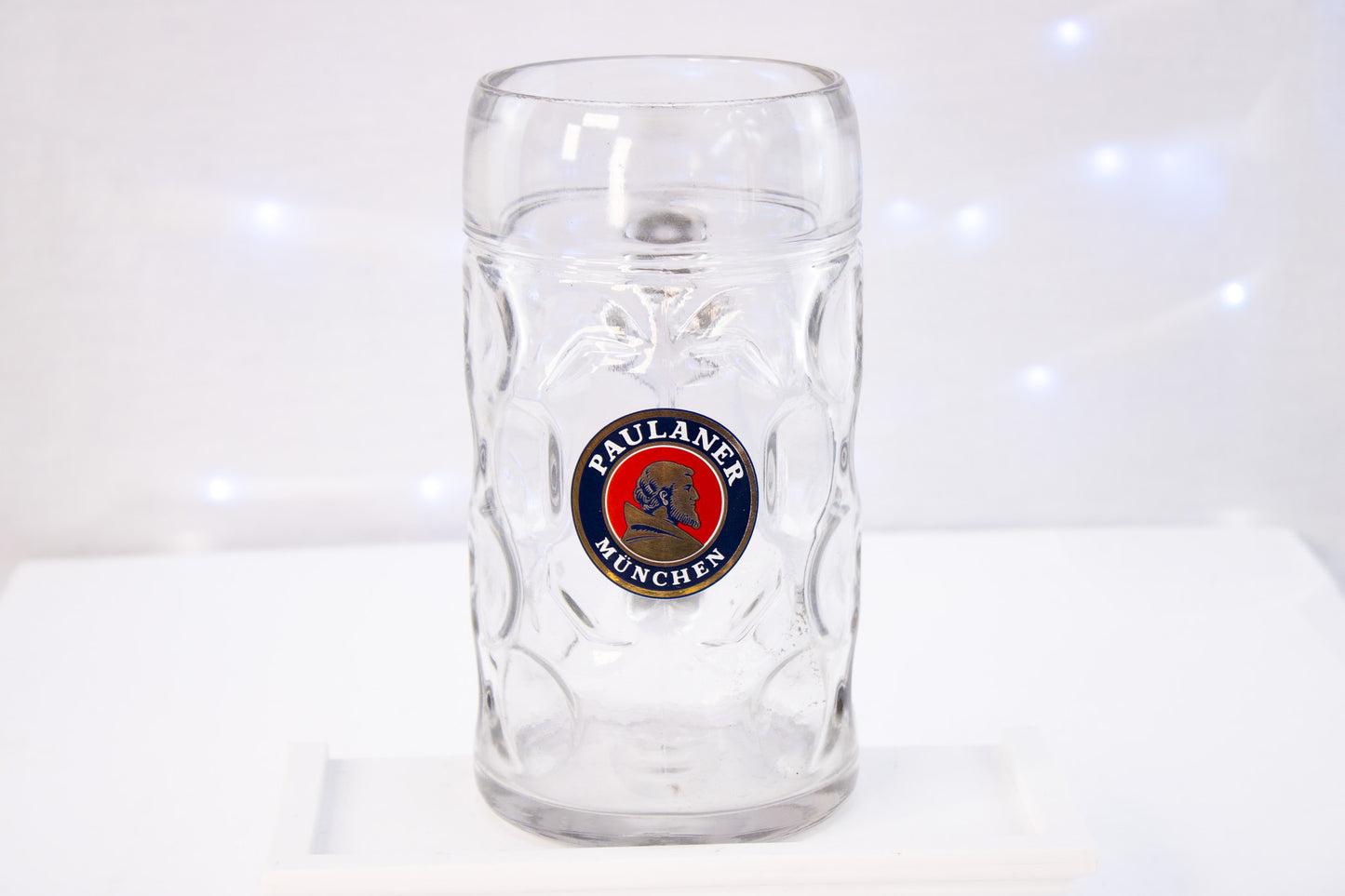 Set of 4 Paulaner Beer Steins – German Oktoberfest Glass Mugs – Vintage