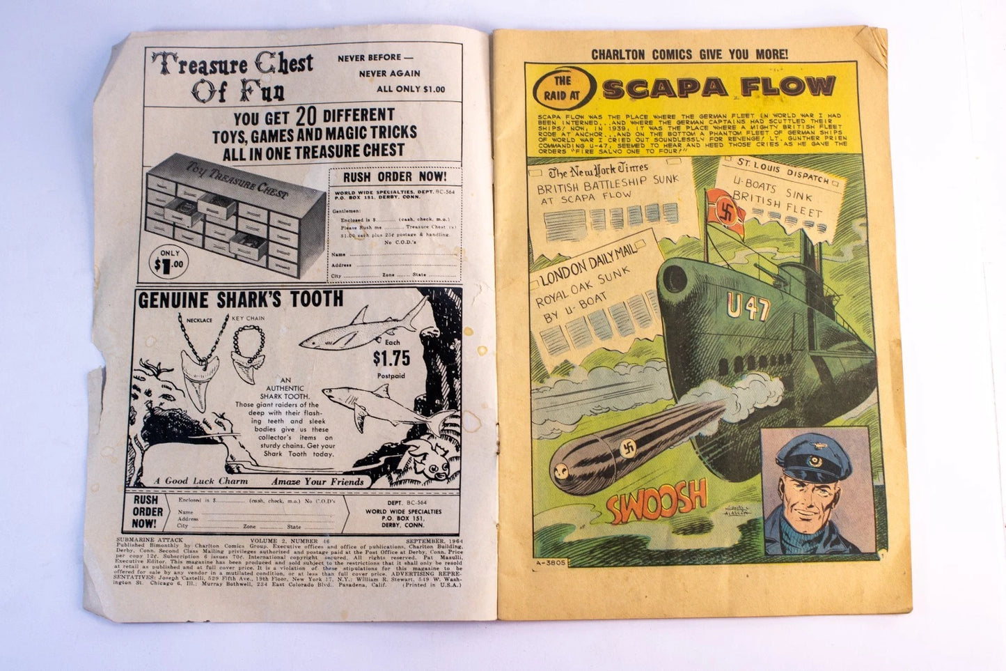 2 Vintage War Comics – G.I. Combat #100 (1964, DC Comics) + Submarine Attack #4
