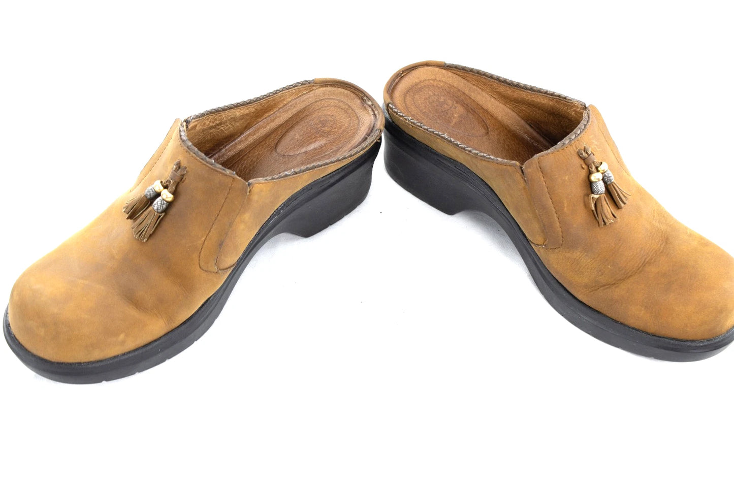 Ariat Leather Mule Clogs | Women's Size 10B | Brown Western Slip-Ons with Tassel