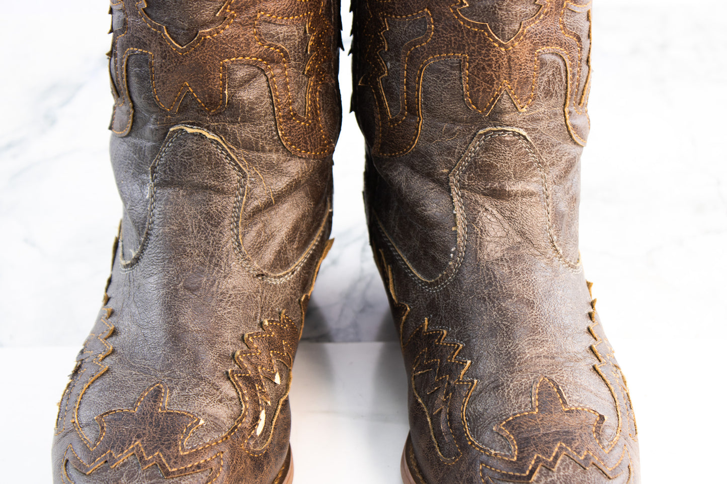 Roper Womens Cowboy Boots Brown Western Snip Toe Cowgirl Boots 9.5