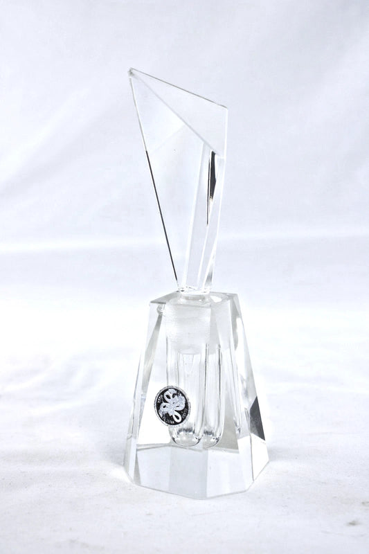 🗻 VINTAGE MODERNIST JAPANESE CRYSTAL OBELISK SCULPTURE PAPERWEIGHT • MCM TOKYO