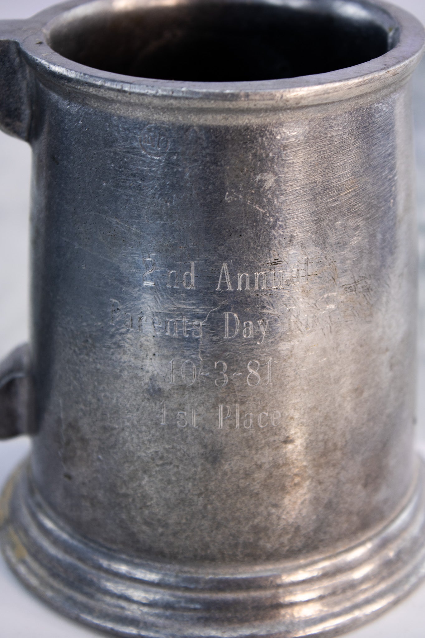 VINTAGE PEWTER TANKARD – UNIVERSITY OF SAN FRANCISCO SEAL – 1981 AWARD MUG