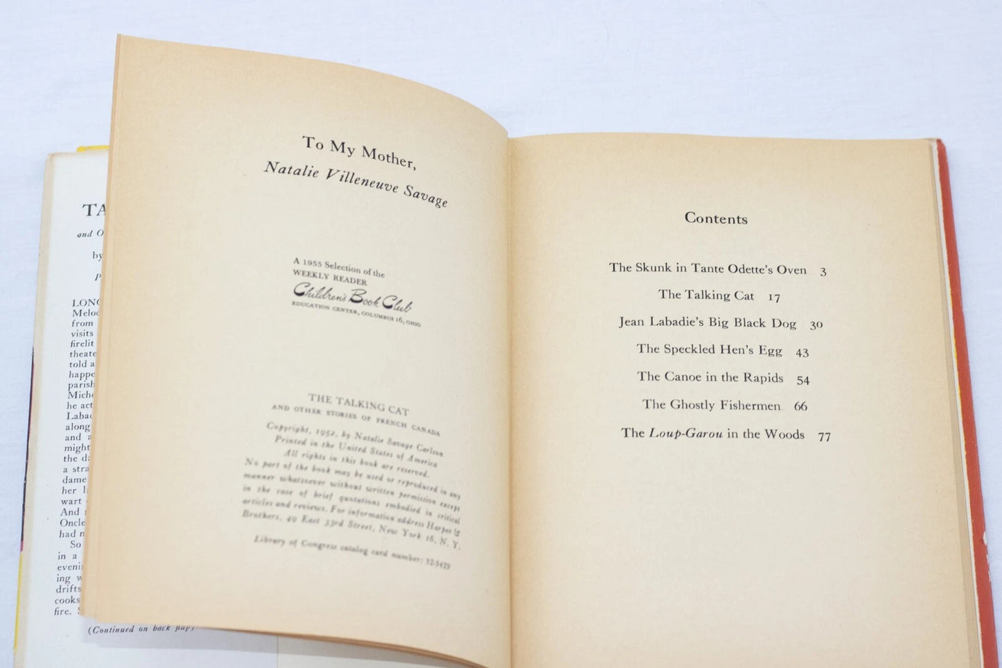 The Talking Cat and Other Stories of French Canada by Natalie Savage Carlson