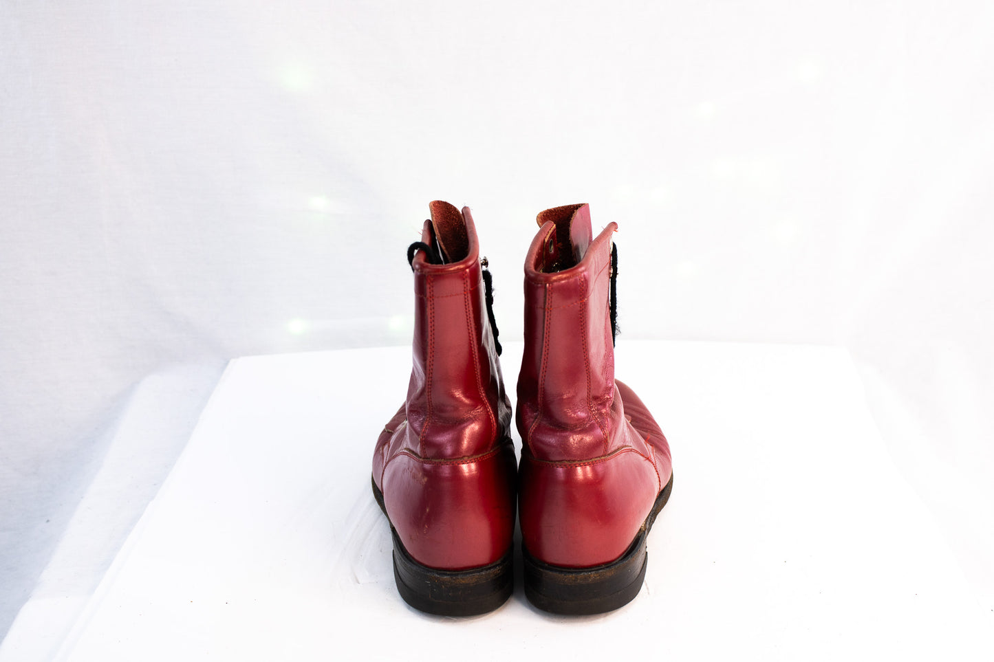 Justin Boots Red Leather Lace-Up Ankle Boots Women’s 6.5 Fringe Detail