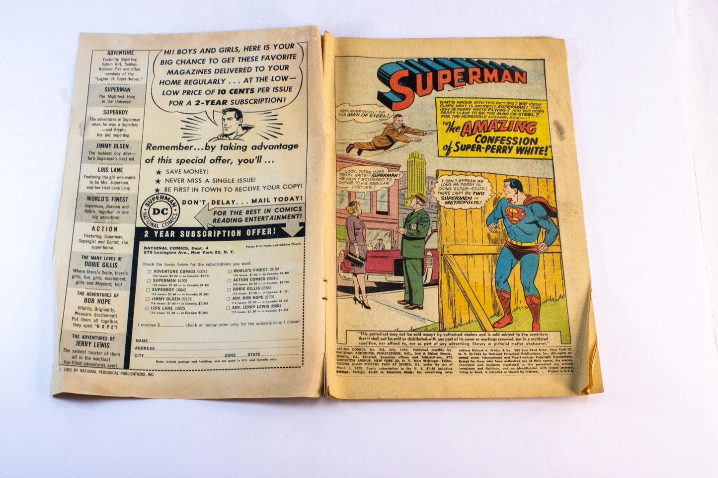 Vintage Superman & Action Comics Lot – 3 Issues (1960s Silver Age DC Comics) –