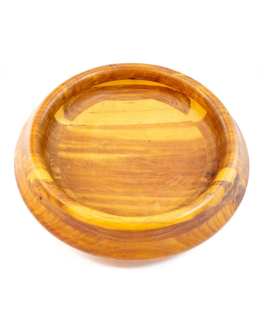 VINTAGE 1950s HAND-TURNED HARDWOOD SERVING BOWL – MIDCENTURY MODERN