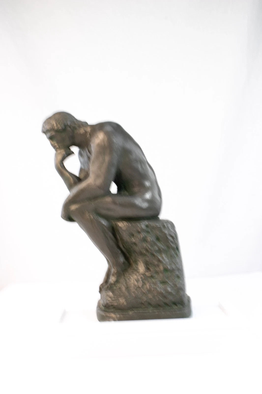 Vintage “The Thinker” Statue – Made in Greece – Bronzed Plaster Art Figure –