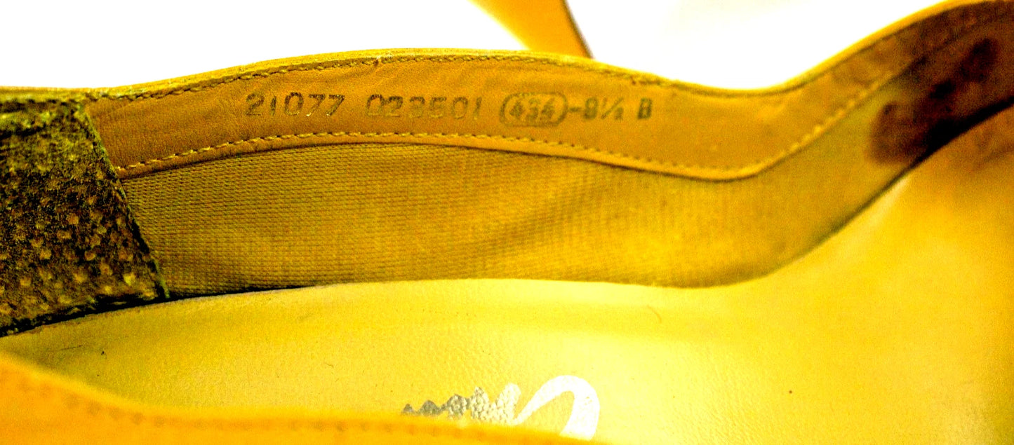 ✨Sunflower Bright & City Night – Chiaro Yellow Leather Heels 8.5M✨