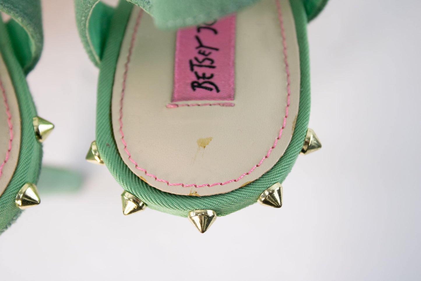 Betsey Johnson Endall Mint Green Platform Heels Womens 8.5 Suede Stiletto