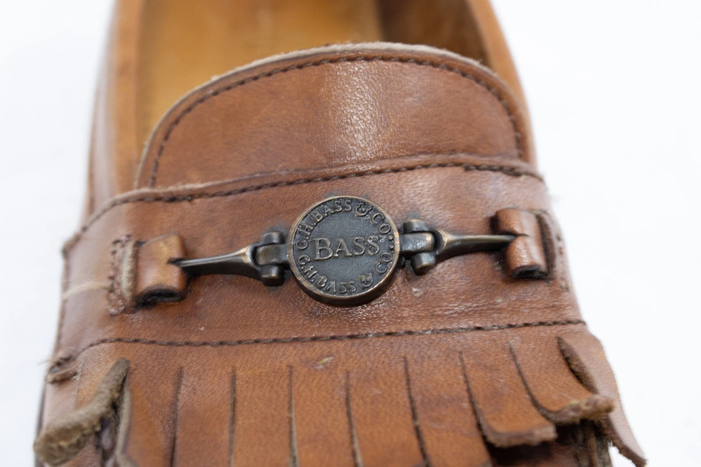 Vintage G.H. Bass Weejuns Loafers 5.5 SS – Brown Leather Fringe Kiltie Bit Slip
