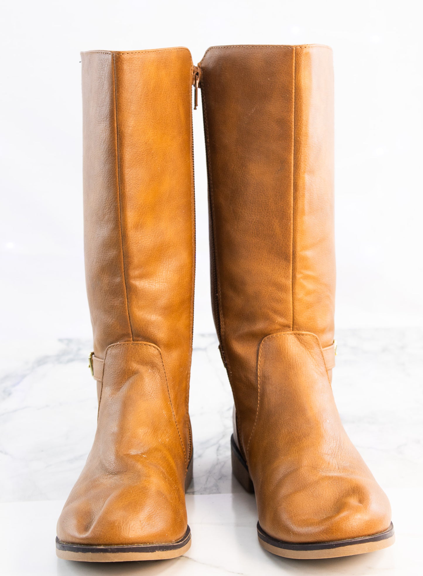 Golden Autumn Riding Boots – Youth Size 5 – Honey Cognac