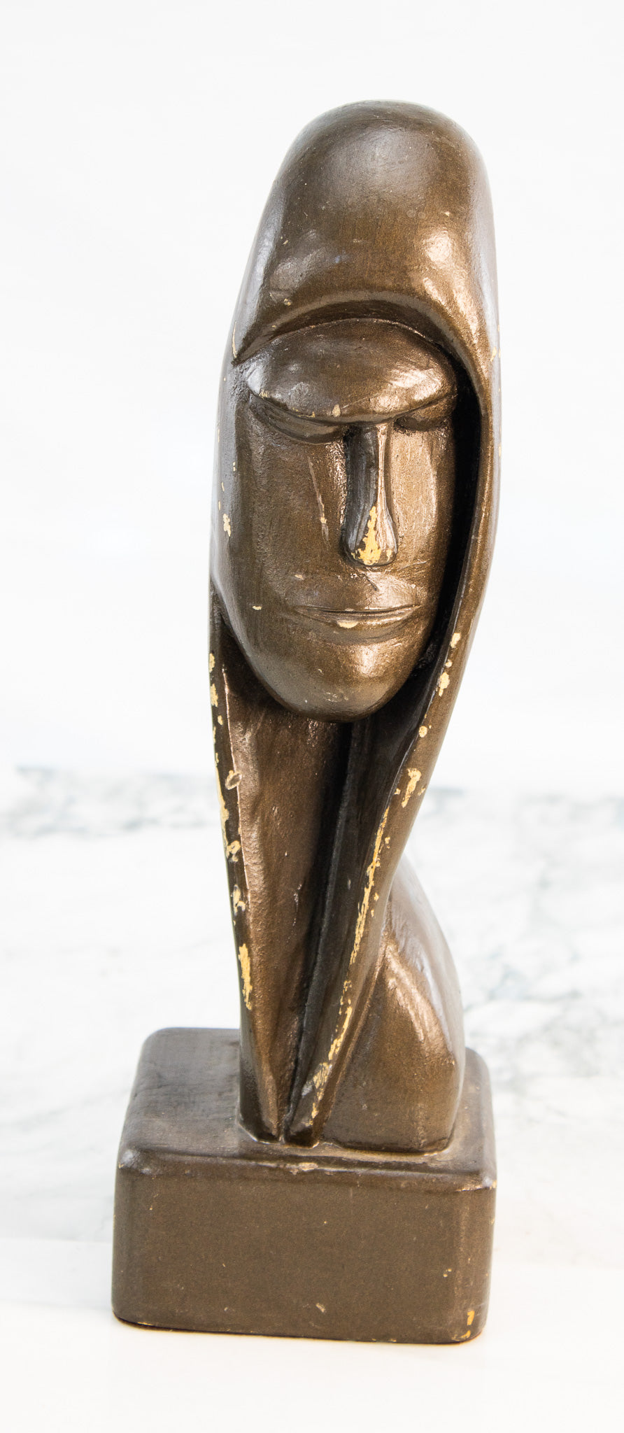Signed Mid Century Modern Bust Sculpture – Modernist Figurative Art 1967