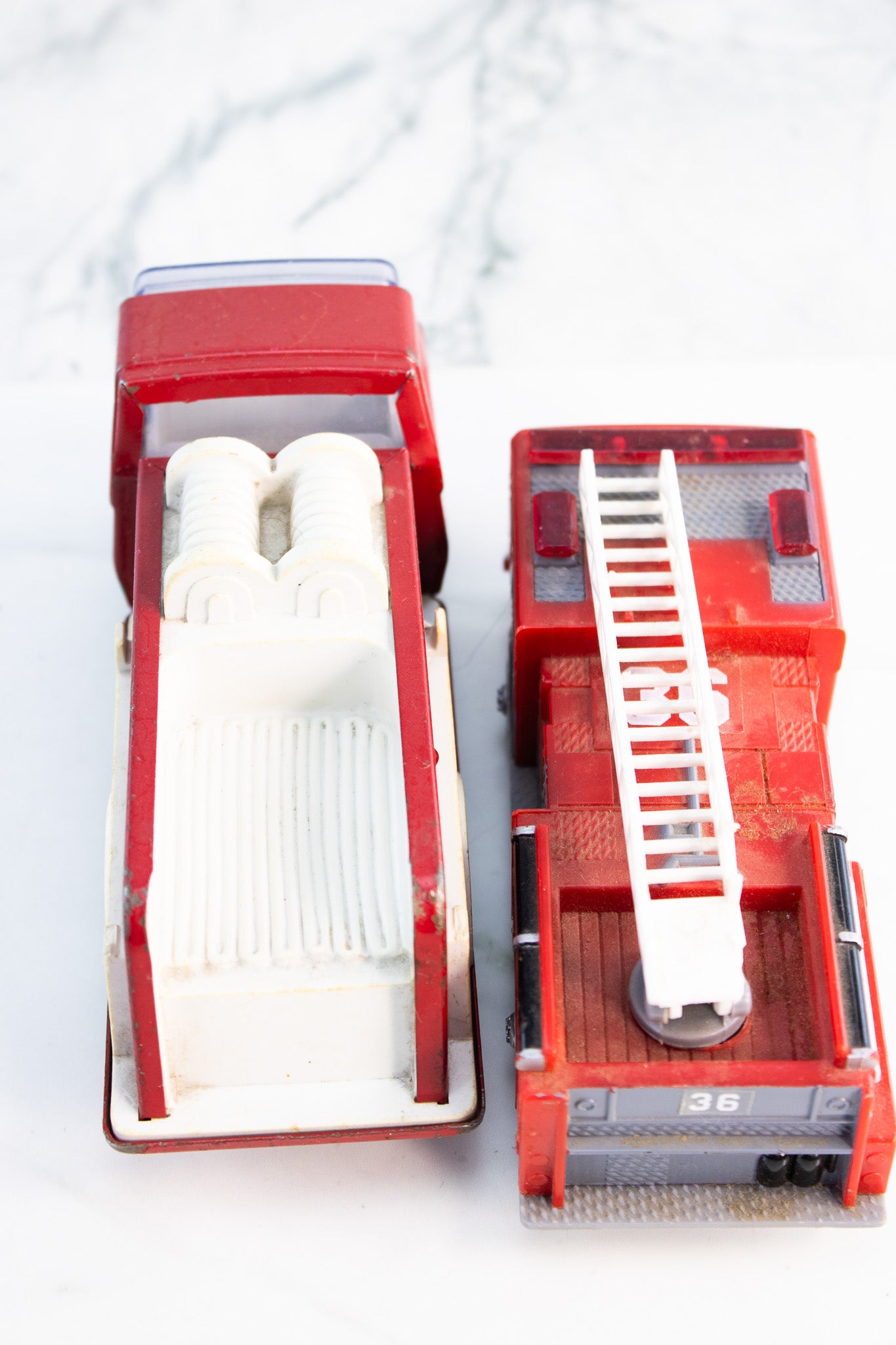 Fire Truck Toy Lot Tonka Fire Engine & Ladder Truck