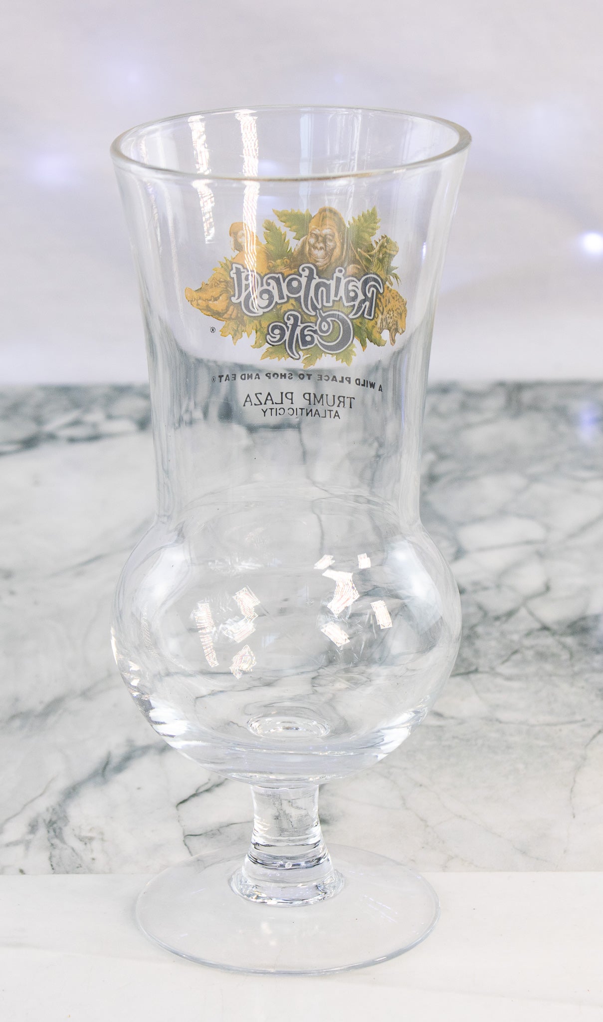 Rainforest Cafe Trump Plaza Glass Atlantic City Souvenir Barware