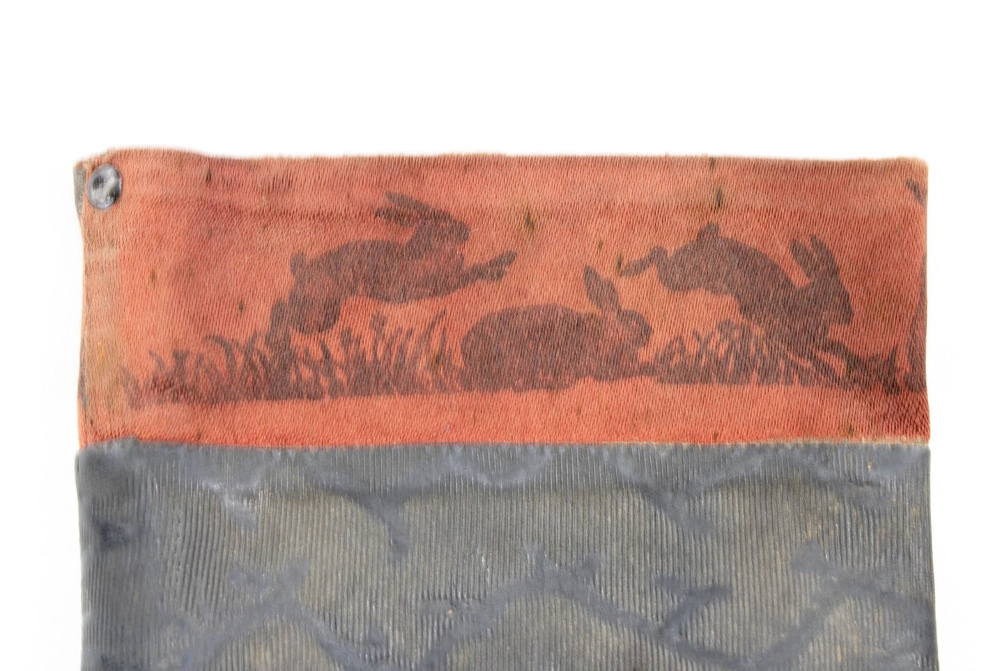 Vintage Kids Rubber Boots with Bunny Print – Black & Red Rain Boots