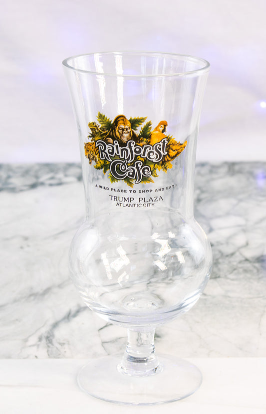 Rainforest Cafe Trump Plaza Glass Atlantic City Souvenir Barware