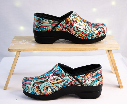 Sanita Slip Resistant Clogs EU 36 – Psychedelic Swirl Work Shoes