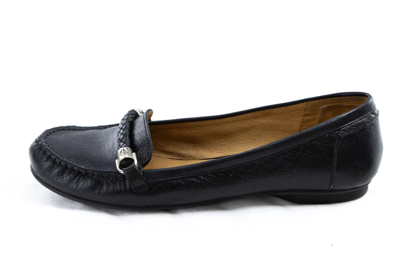 Antonio Melani Audrey Black Leather Loafers – Women’s 9M – Classic Comfort Flats