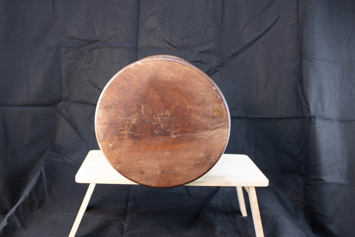 Vintage Hand-Carved Hardwood Floral Jar w/Lid Rustic Artistry from the Old World