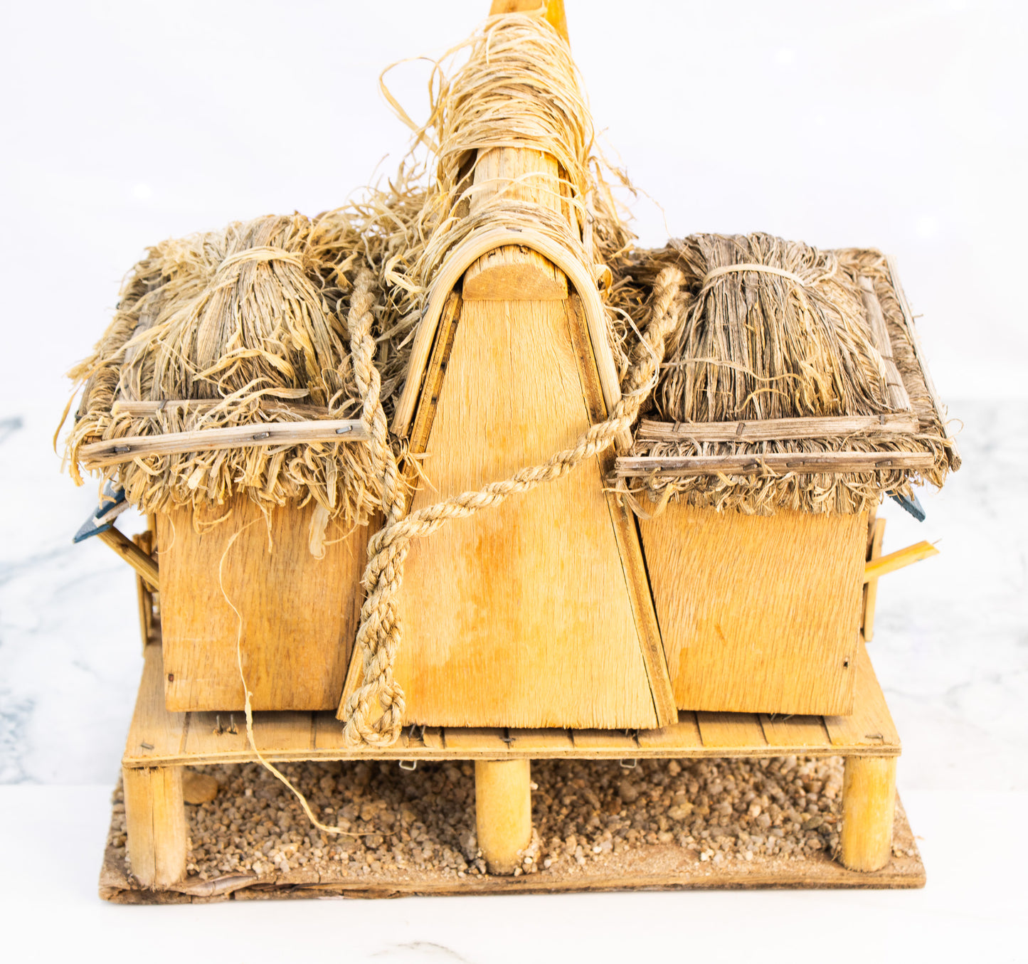 Handmade Miniature Beach Bar Hut | Folk Art Coastal Decor Sculpture