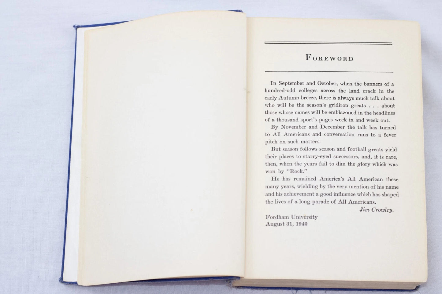 KNUTE ROCKNE, MAN BUILDER BY HARRY A. STRUHLDREHER, 1931 COPY