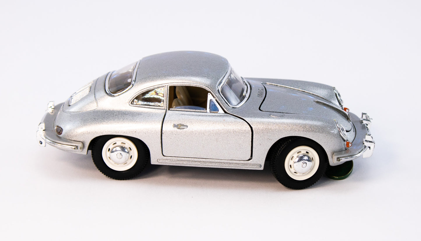 Porsche 356 B Coupe Die-Cast Model Car – 1:24 Scale, Silver