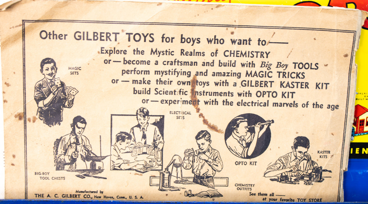 Vintage A.C. Gilbert Erector Set No. 7½ – 1930s Engineering Toy w/ Moto