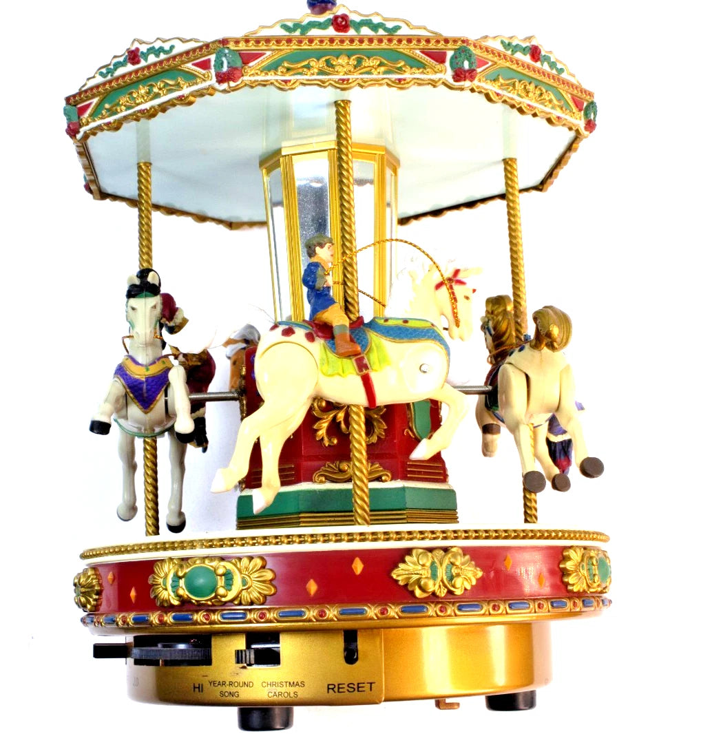 🎠 Mr. Christmas Holiday Go Round Carousel – Lights, Music & Motion! 🎶