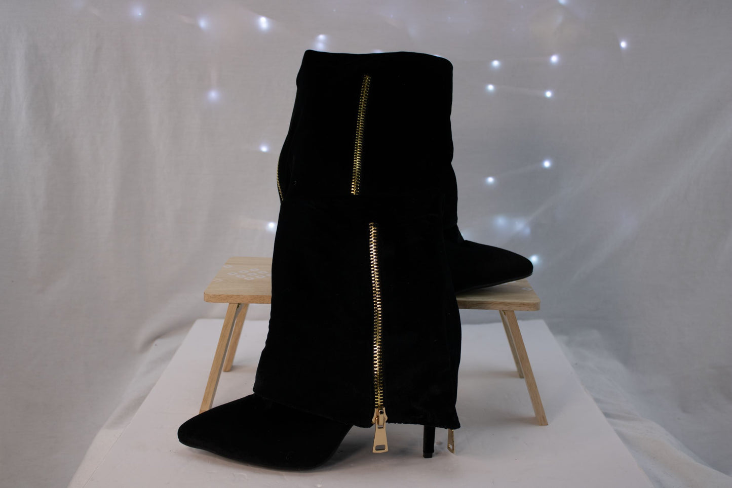 Chioe-T Black Suede Zip Ankle Boots – Women’s Size 10