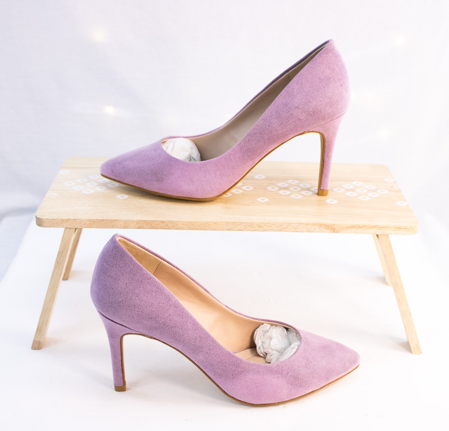 Kelly and Katie Lavender Suede Pumps – Astivia Heels – Size 7.5