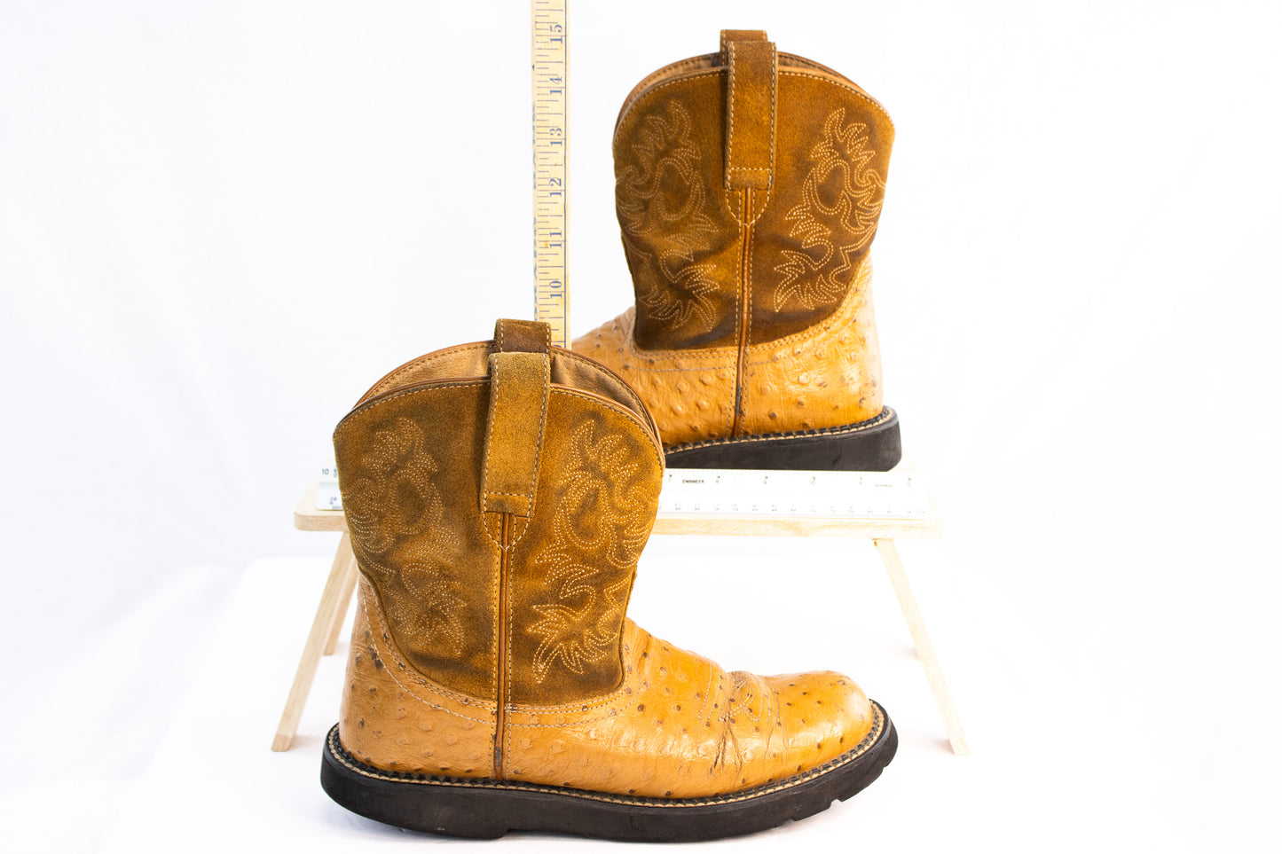 Ariat Fatbaby Ostrich Print Western Boots | Women’s Size 10