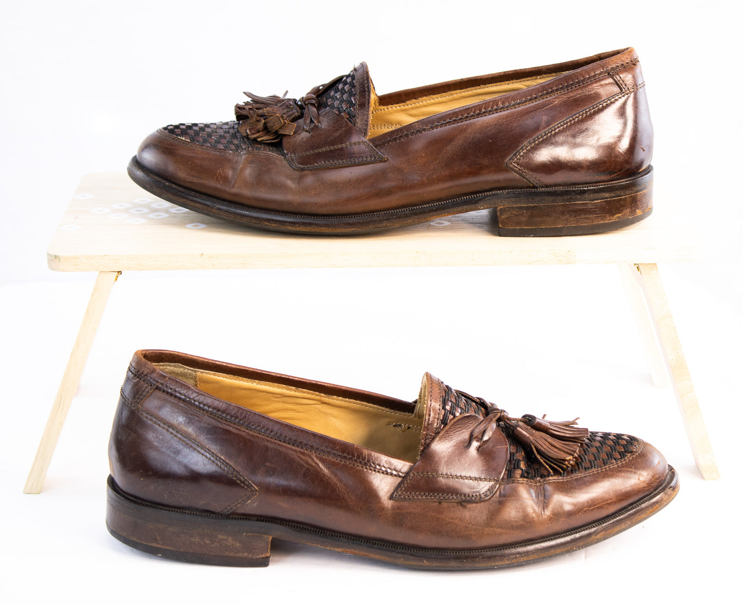 Johnston & Murphy Cellini Brown Leather Tassel Loafers | Made in Italy | Men’s 9.5