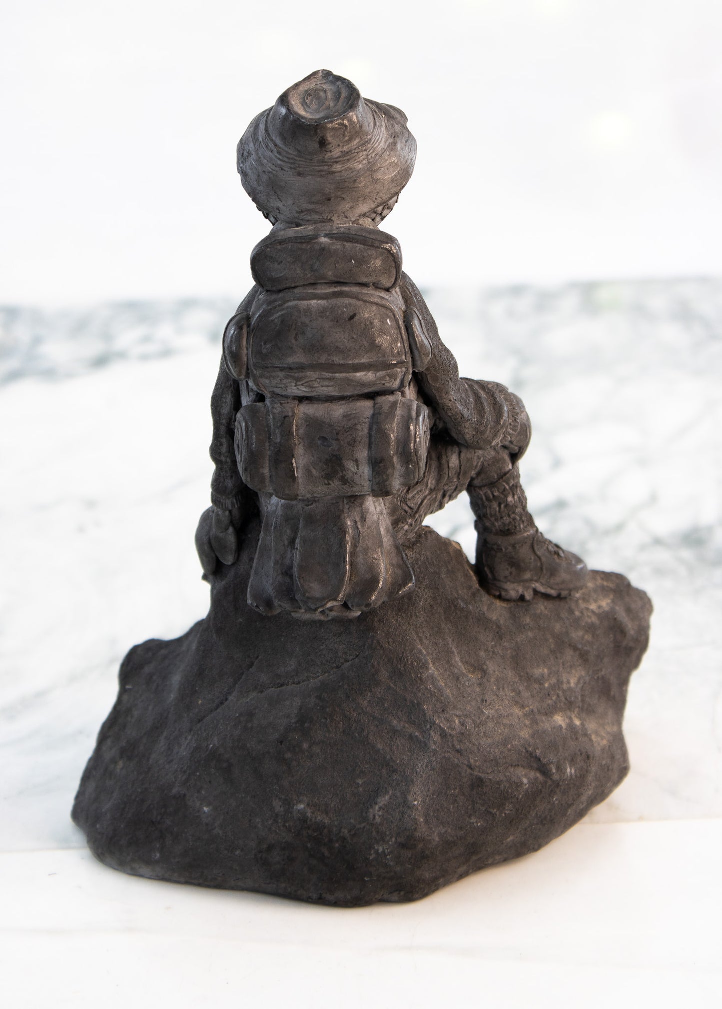Vintage Signed Owl Sculpture 1978 | Hand Sculpted Stoneware Hiker Art