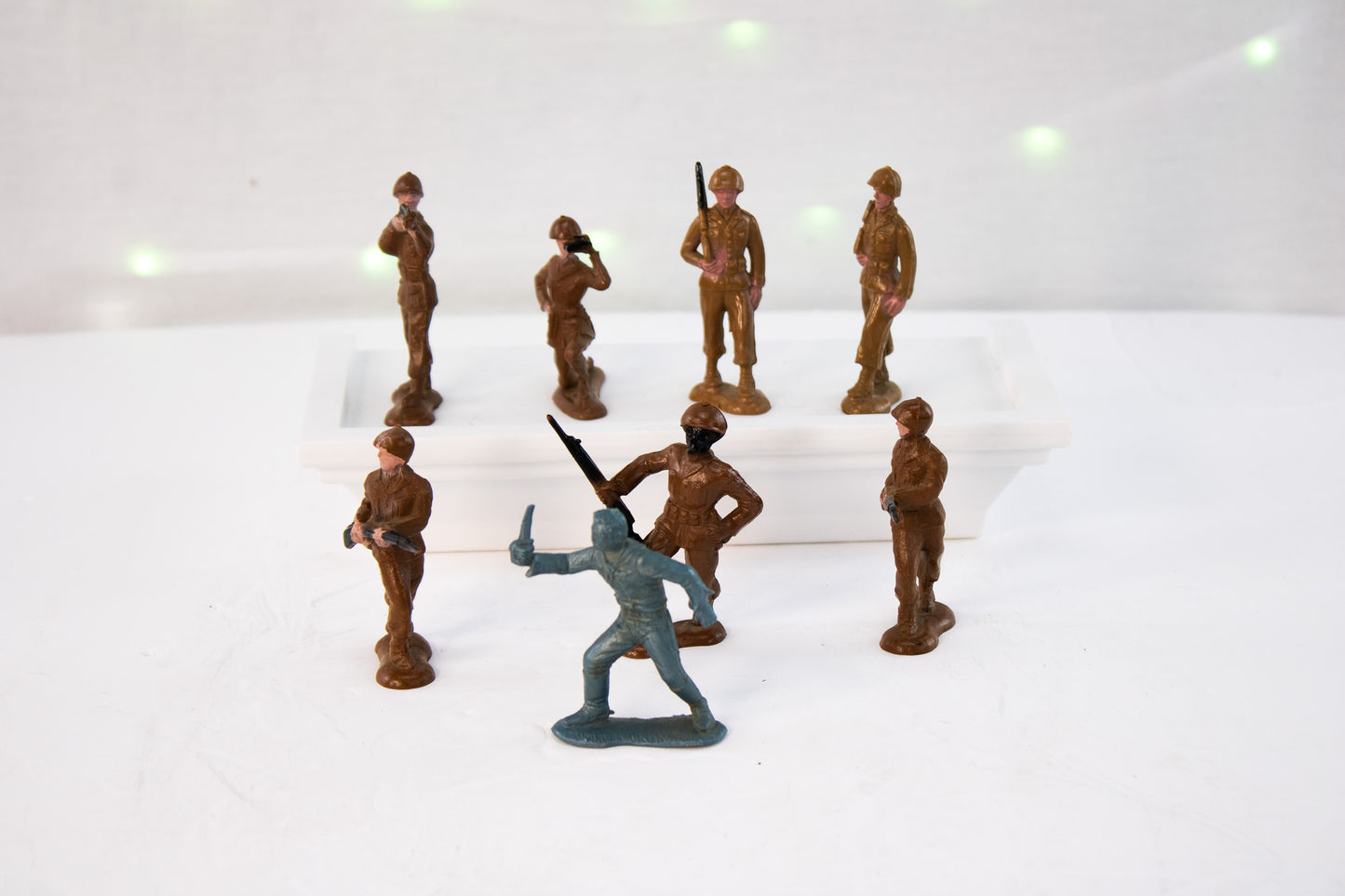 Vintage WWII Army Men Lot Marx Style Tank Scout Car Soldiers 1950s