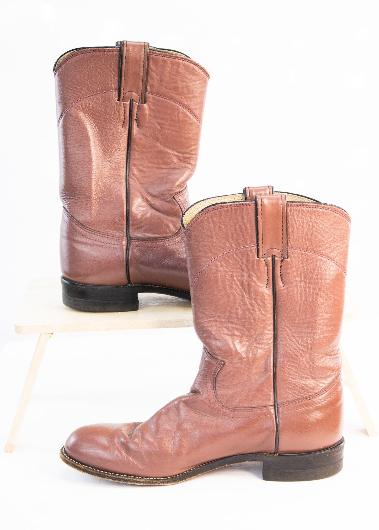 Vintage Justin Western Boots – Chestnut Brown Leather – Women’s 8.5