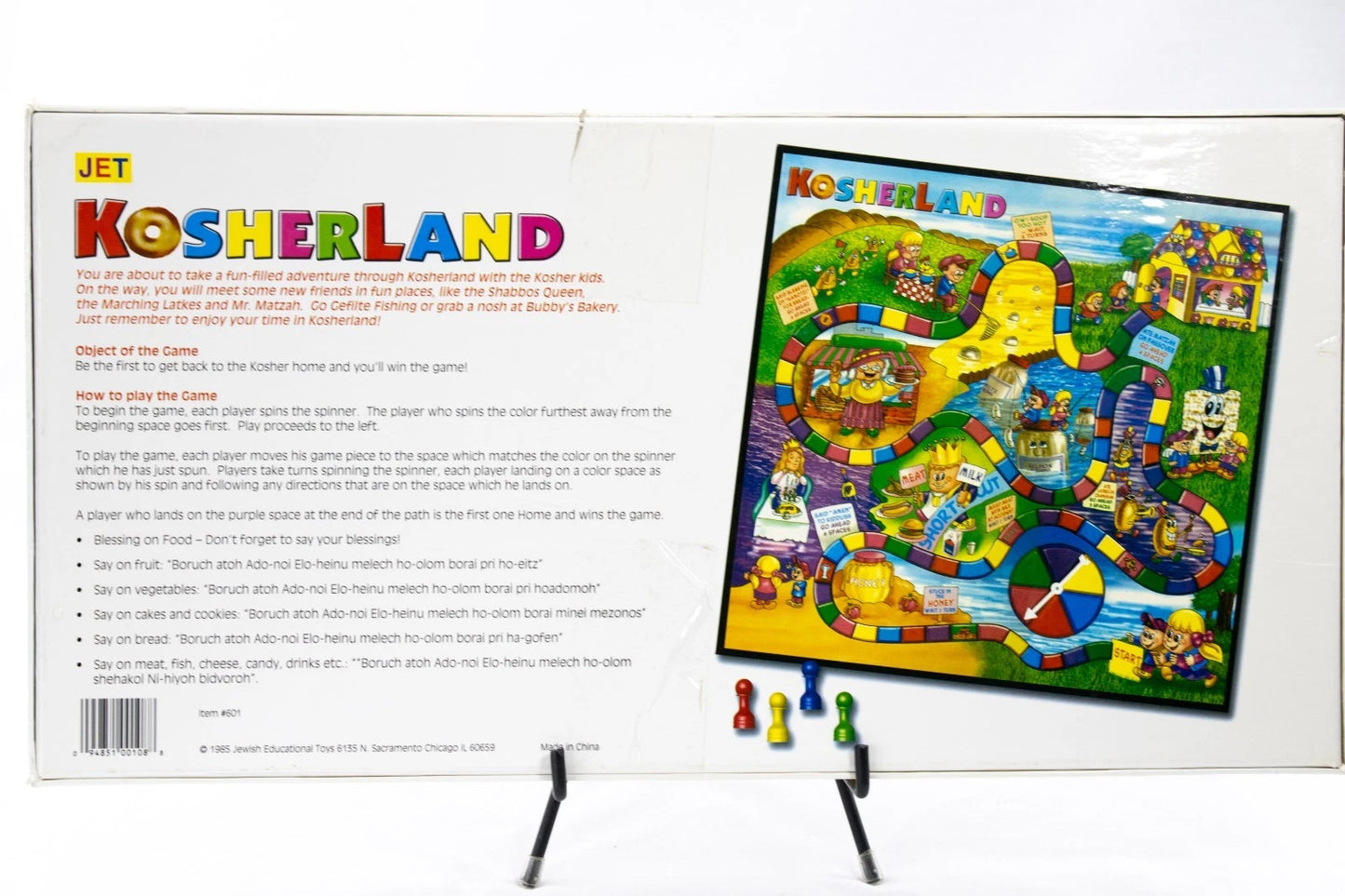 🟡 Vintage Kosherland Jewish Kids Board Game – 1985 JET – Rainbow Family Fun! 🎲