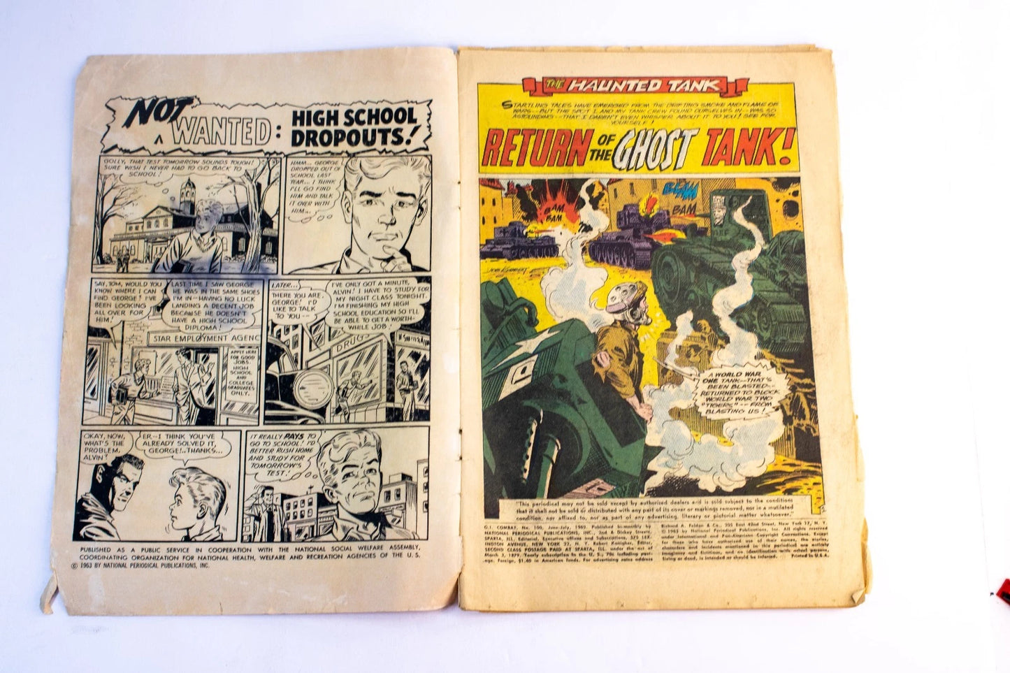 2 Vintage War Comics – G.I. Combat #100 (1964, DC Comics) + Submarine Attack #4