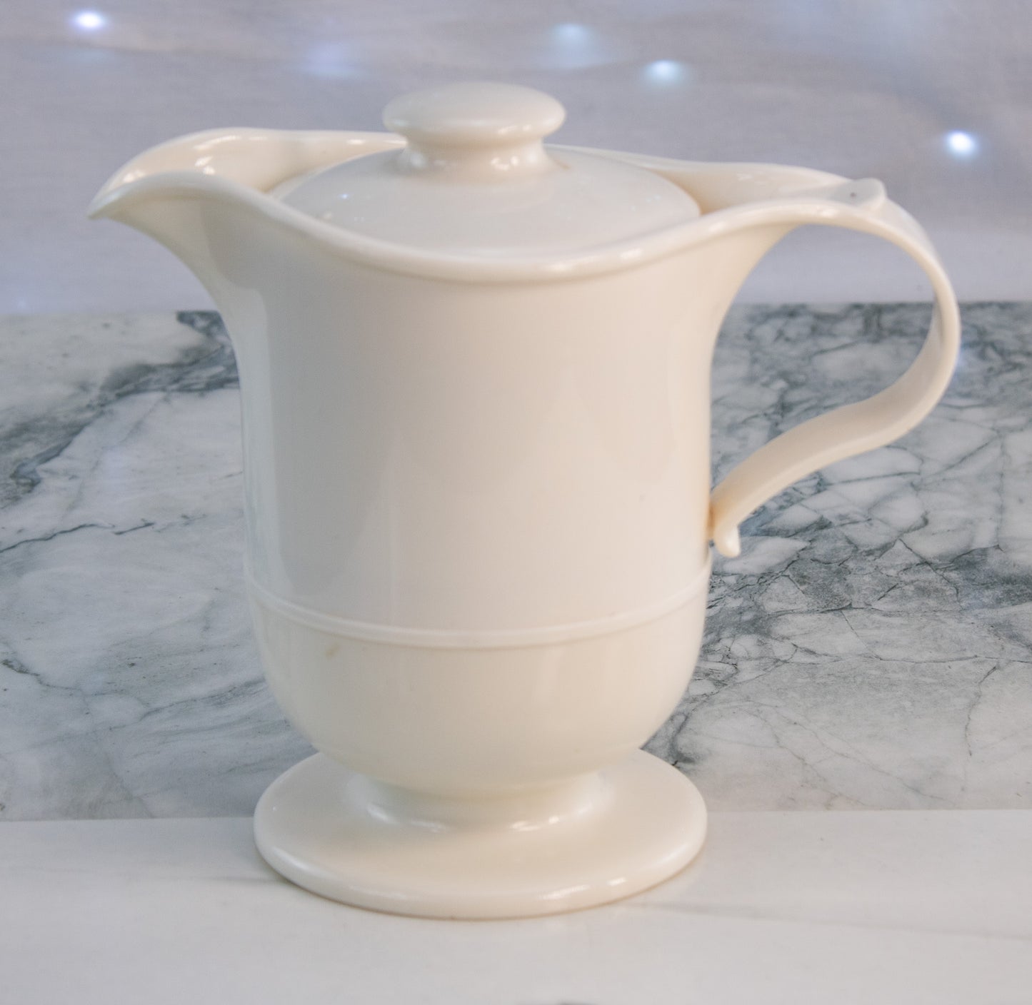 Cream Thermal Coffee Server Insulated Carafe Retro Coffee Pot Ivory Pitcher