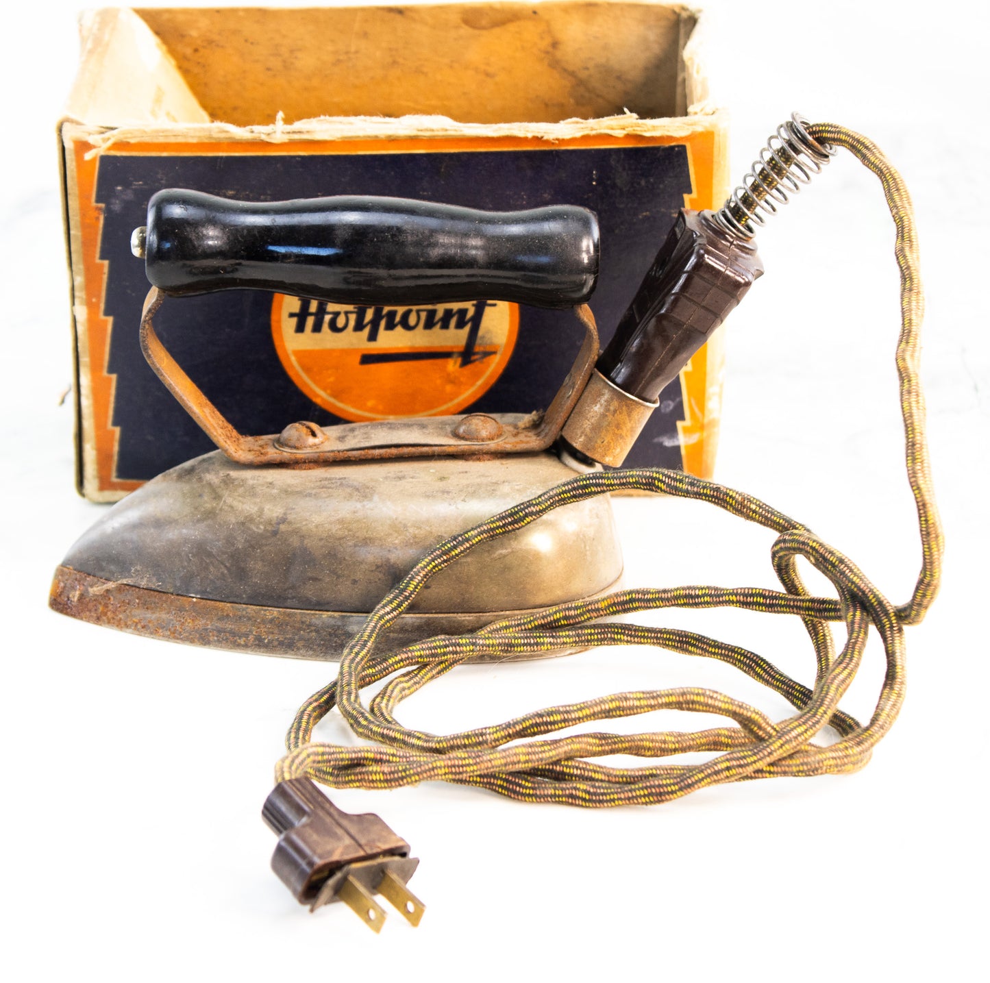 Vintage GE Hotpoint Calrod Electric Iron w/ Box – Art Deco Appliance