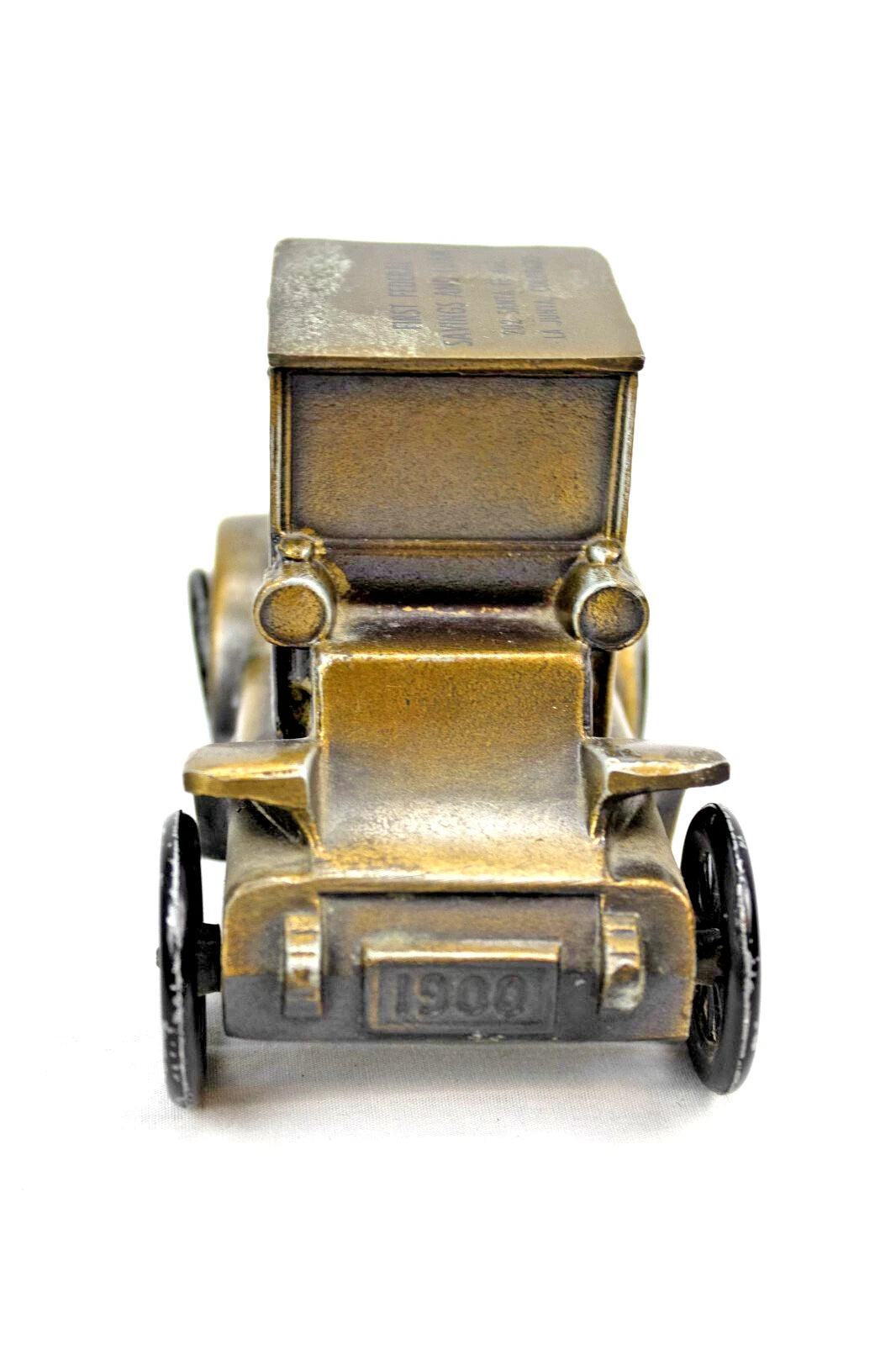 Vintage Die-Cast Coin Bank Cars Lot (4) – 1980s First Fed Promo Metal Vehicles