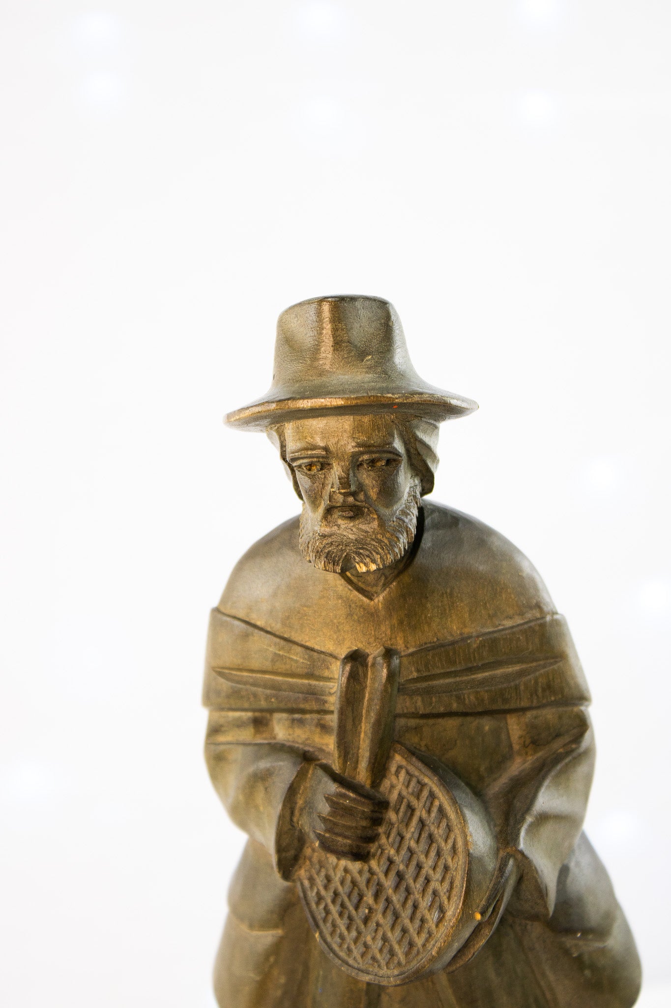 Hand Carved Wooden Folk Art Figure – Vintage Sculpture