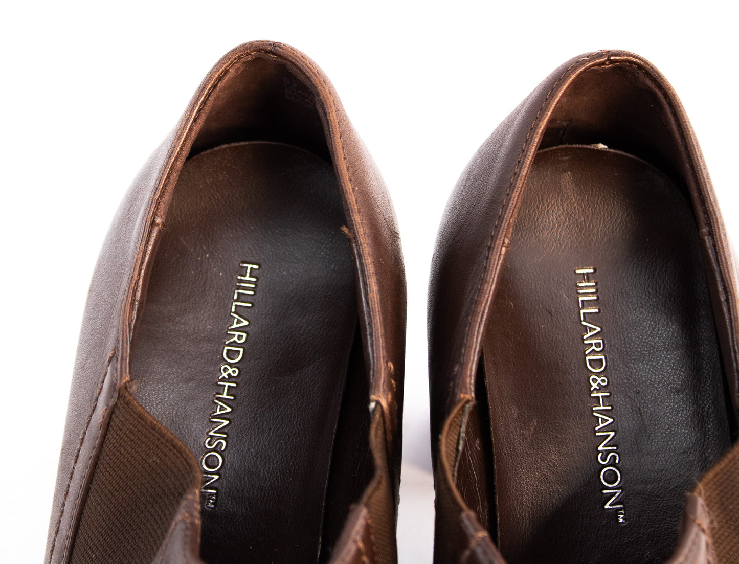 Hillard and Hanson Brown Leather Heeled Loafers Women’s Size 7