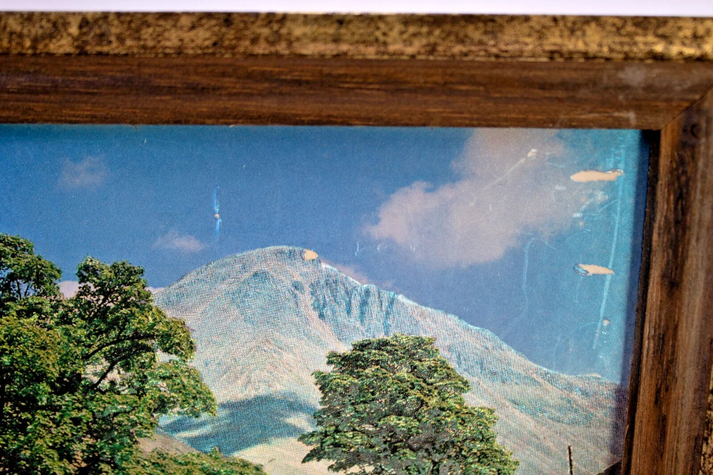 Set of 2 Vintage Foil Art Prints – Cottage Landscape & Swan Lake by L. Osborne –