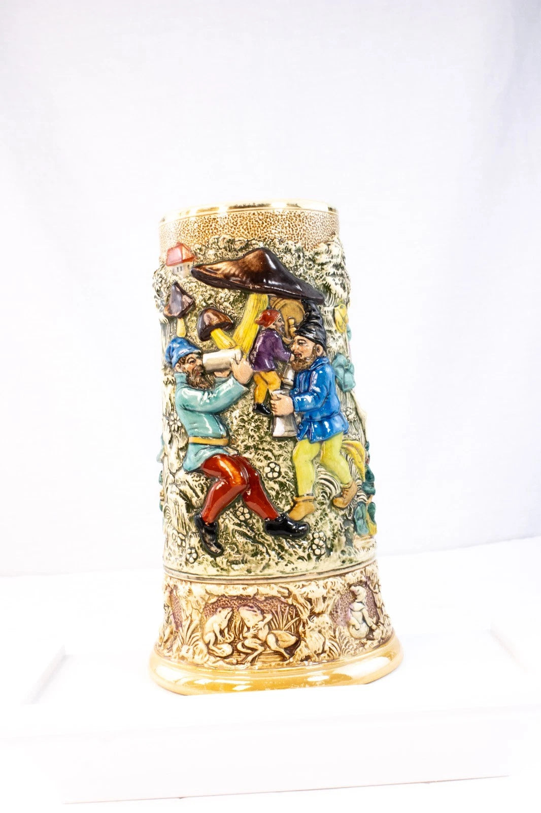 Vintage West German Beer Stein – “Viel besser fröhlet jeder Hahn” – Hand-Painted