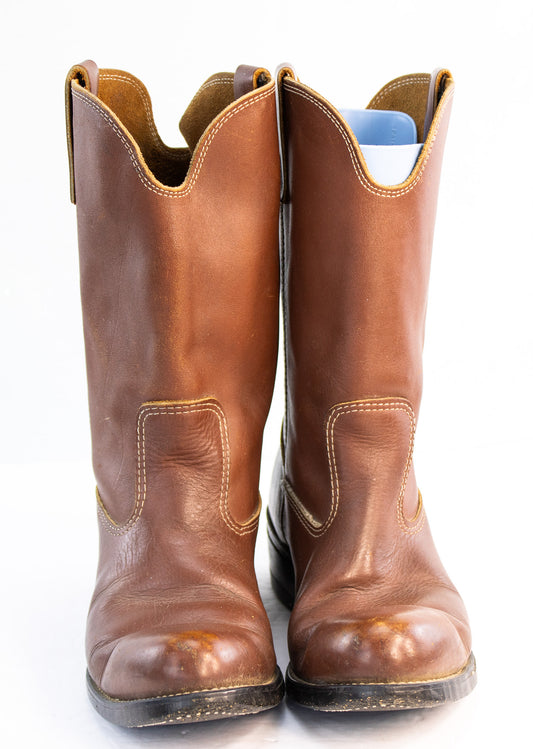 Vintage Red Wing Brown Leather Pull-On Work Boots | Men’s Size 9