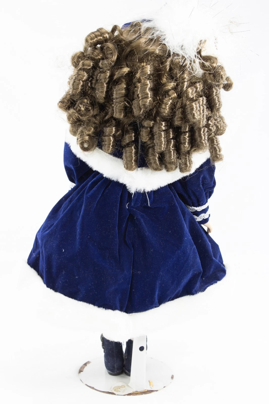 Dan Dee Collector’s Choice Winter Holiday Porcelain Doll Blue Velvet Coat 18" VT