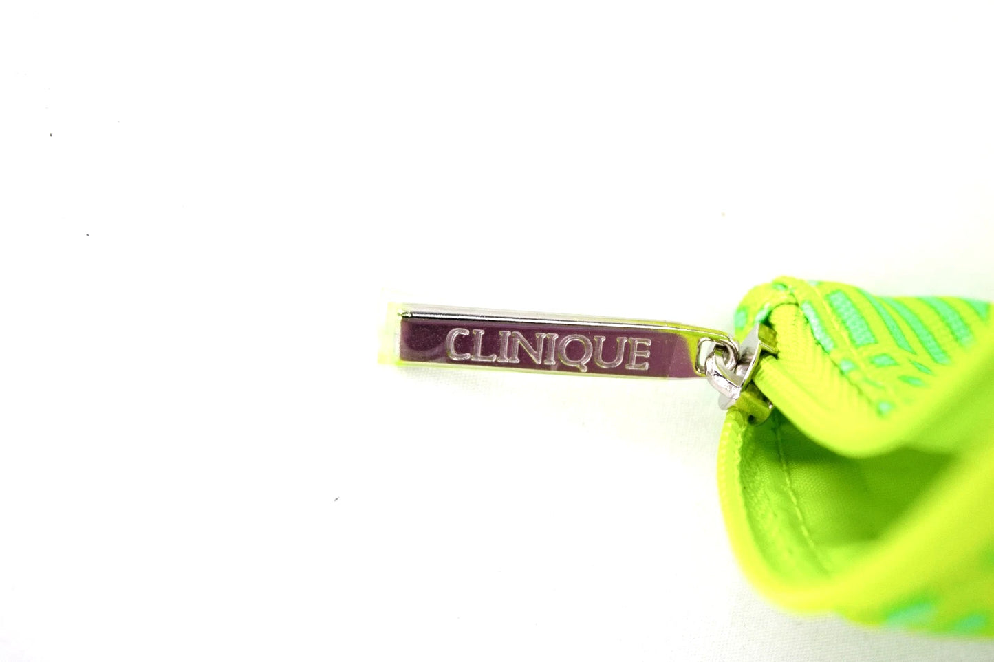 Clinique Neon Lime Tote Bag & Pouch | Modern Travel Set with Patterned Lining |