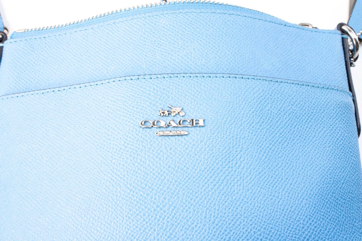 Coach Crossgrain Leather Zip-Top Crossbody Bag (Cornflower Blue)