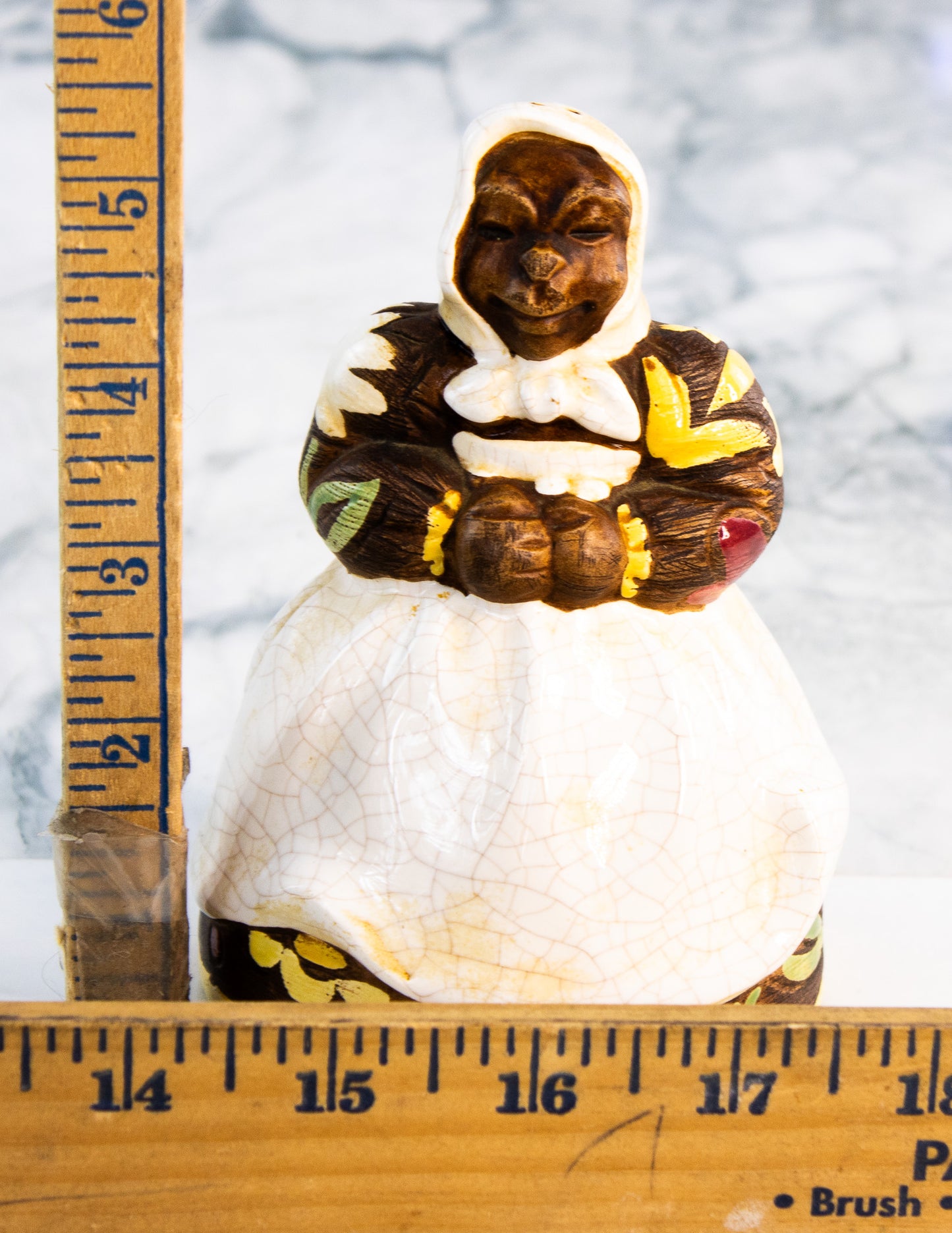 Jamaican Straw Market Ceramic Lady Shaker Brayton Laguna 1982 Folk Souvenir
