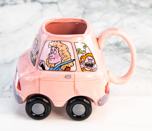 Mom’s Taxi Vintage Pink Car Mug 1989 Applause Novelty Cup Wheels